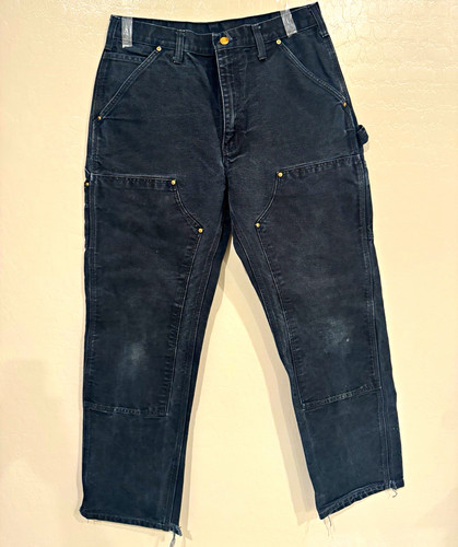 Vintage black carhartt double knee good fade and wear size 32x30 great condition