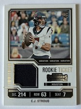 2023 Panini Contenders Football C.J. Stroud Rookie Ticket Relic RC