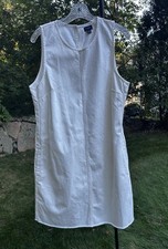 J.Crew White Sleeveless Denim Shift Dress Women’s Size 12 | NWT