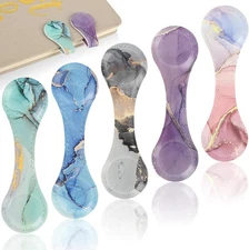 5Pcs Magnetic Bookmarks, Marble Leather Magnetic Bookmarks,Double-Sided