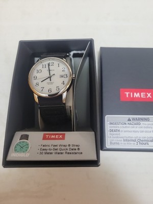 Timex TW2U84900, Men's Easy Reader Black Nylon Wrapstrap Watch, Indiglo, Date