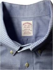 NWOT Brooks Brothers Button Down Shirt Blue L 16.5-34 Madison Fit