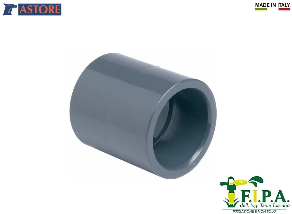 ASTORE Manicotto in PVC a incollaggio diametro Ø 50 - Ø63 - Ø75 irrigazione piscina