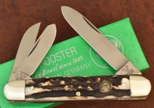 HEN & ROOSTER BERTRAM CUTLERY SOLINGEN GERMANY GENUINE STAG WHITTLER KNIFE 27804