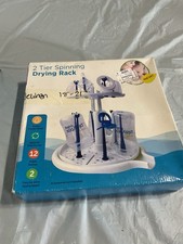 2-Tier Spinning Drying Rack - White and Blue 959