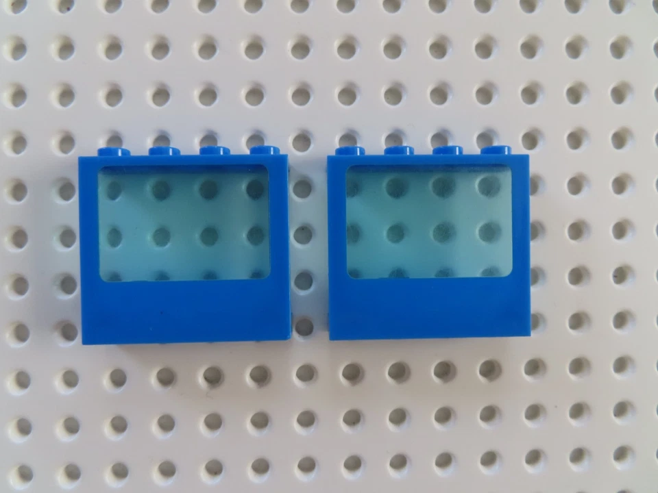 Lego 2 x Fenster Panel 6156 blau 1x4x3 fixed Glas tr. hellblau  3312 - Bild 1 von 1
