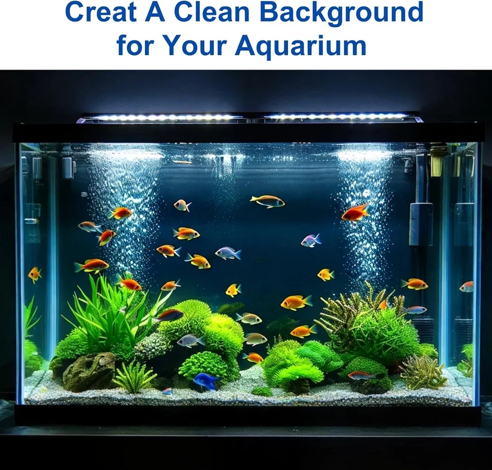 Настраиваемый фон для аквариума — реалистичный сине-черный дизайн, 12 x 32 дюйма - Изображение 4 из 4