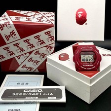 CASIO G-SHOCK A Bathing Ape Collaboration DW-5750E Wristwatch Red White New