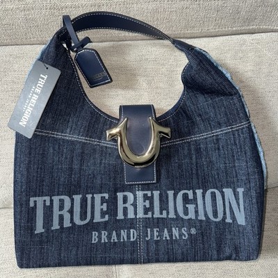 True Religion Blue Denim Hobo Shoulder Bag | eBay