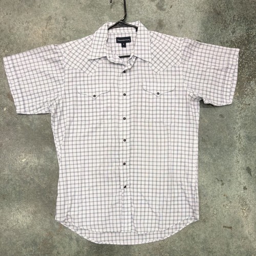 Panhandle Slim Men's Plaid Cotton Short Sleeve Button-Up Shirt Size 16