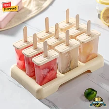 DIY Ice Cream Popsicle Mold Tray with Sticks Homemade Frozen Ice Lolly