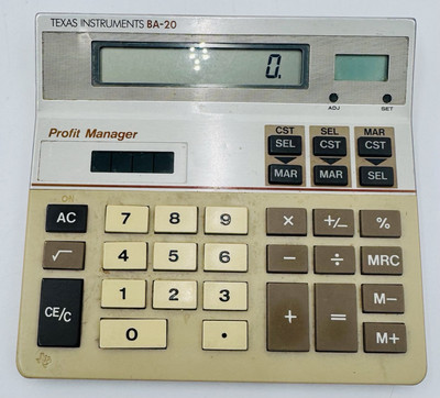 Texas Instruments TI Vintage BA-20 Calculator Profit Manager Works