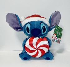 Disney Christmas Lilo  STITCH Santa w/ Peppermint Candy Holiday Plush - NWT