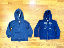 Lot of 2 Boys Carter's Zip-Up Cotton Hoodies Size 7 Sweatshirts Great For School