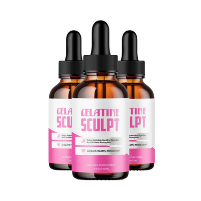 (3-Pack) Gelatine Sculpt Drops - Natural Weight Loss Support Liquid Drops