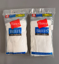6 New Vintage 2000 Hanes Mens 100 Cotton Briefs Underwear 2X Gray Waistband