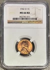 1942-D Lincoln Cent (Wheat Penny), NGC MS-66 RD, Starts at $1!