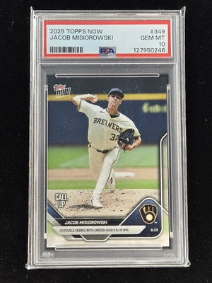 #ad 2025 Topps NOW Baseball Chrome Jacob Misiorowski Career High K#x27;s GEM MT PSA 10 $49.99