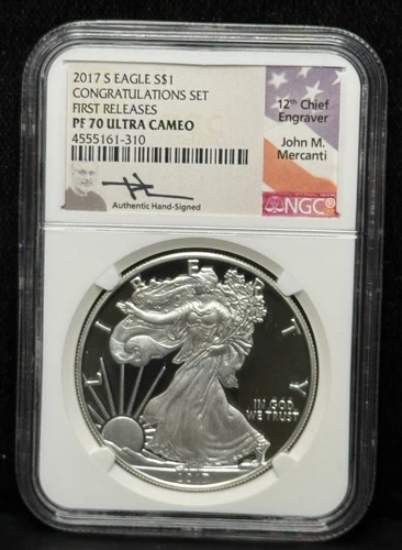 NGC PF70 Ultra Cameo 2017-S American Silver Eagle One Dollar Silver Coin C.S-310