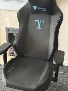 Secretlab TITAN Black Fabric High Back Gaming Chair with Adjustable Armrests.