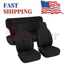 Seat Covers For Jeep Cherokee Xj 1997-2001 Front And Rear With Headrests - Black