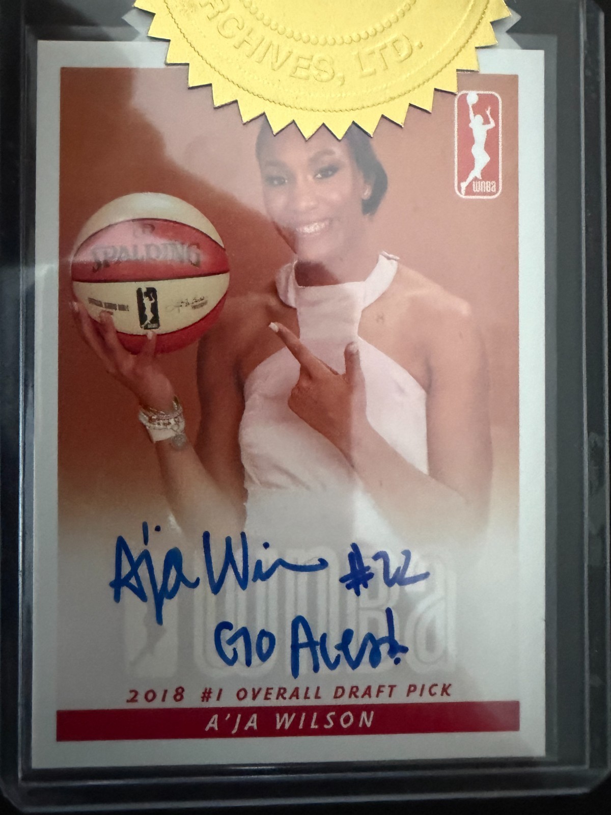 2018 RITTENHOUSE WNBA INSCR AUTOS STREET CLOTHES A'JA WILSON AUTO