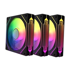 X3 120mm ARGB Reverse Case Fans,Infinity Mirror RGB Prism4 Pro Black Reverse