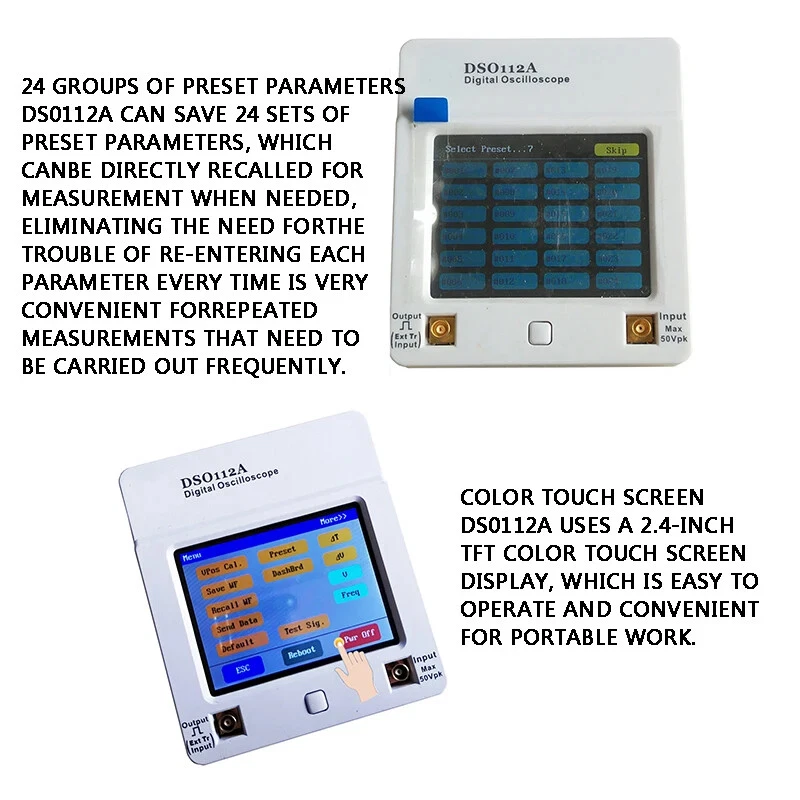 112A Pocket Oscilloscope Full Touch 2MHz Bandwidth Digital Oscilloscope - Image 4 of 4