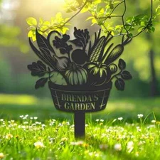 Custom Vegetable Garden Stake, Homegrown Veggies Sign, Personalized Garden Sign