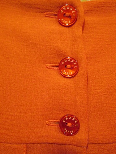 CHANEL Red Silk Lined Pleated Silk Skirt Size 38 - Picture 6 of 11