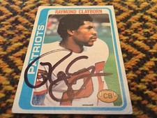 1978 Topps Raymond Clayborn Signed Football Card Patriots Texas RC #158