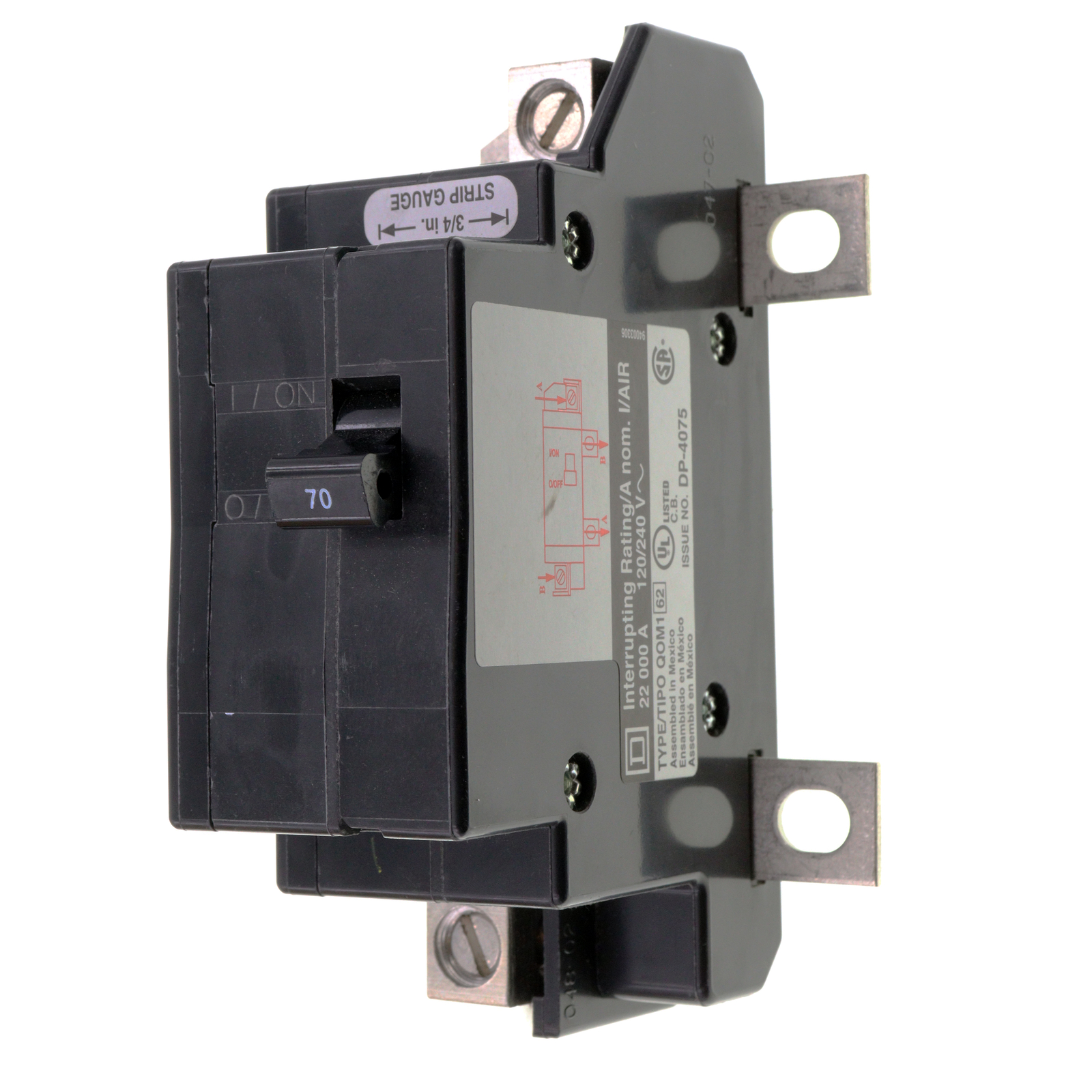 Square D QOM2125VH 125 Amp QOM2 Frame Size Main Circuit Breaker for
