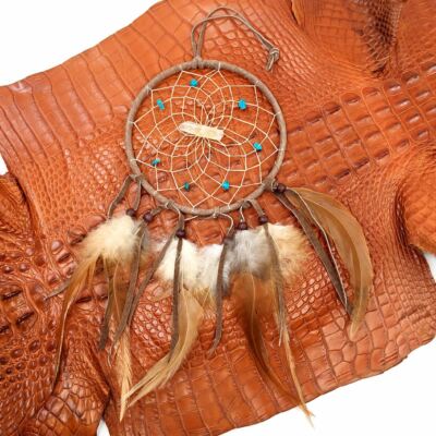 Brown Vision Seeker Dream Catcher with Turquoise