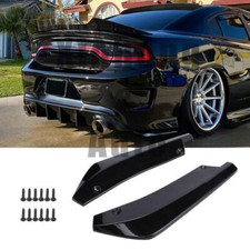Rear Bumper Diffuser Splitter Spats Lips For Dodge Charger 2006-24 Glossy Black