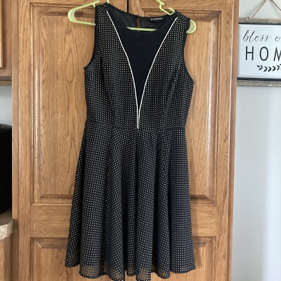 Womens Express Black And Gold Dress Size (32”)