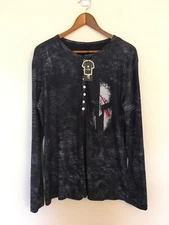 Jelly Buddy Henley Shirt Mens Sz S Long Sleeve Knight & Cross Tee NWT