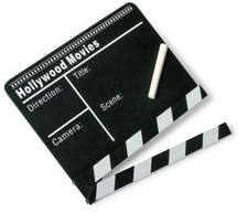 Filmklappe Hollywood, Regieklappe, Film- Set, Holz, inkl.Kreide