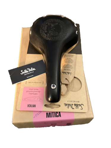 Sella Bici Selle Italia Mitica | In Pelle E Acciaio Cromato | Dimensioni 160x282 Mm | Peso 580g | Unisex Adulto