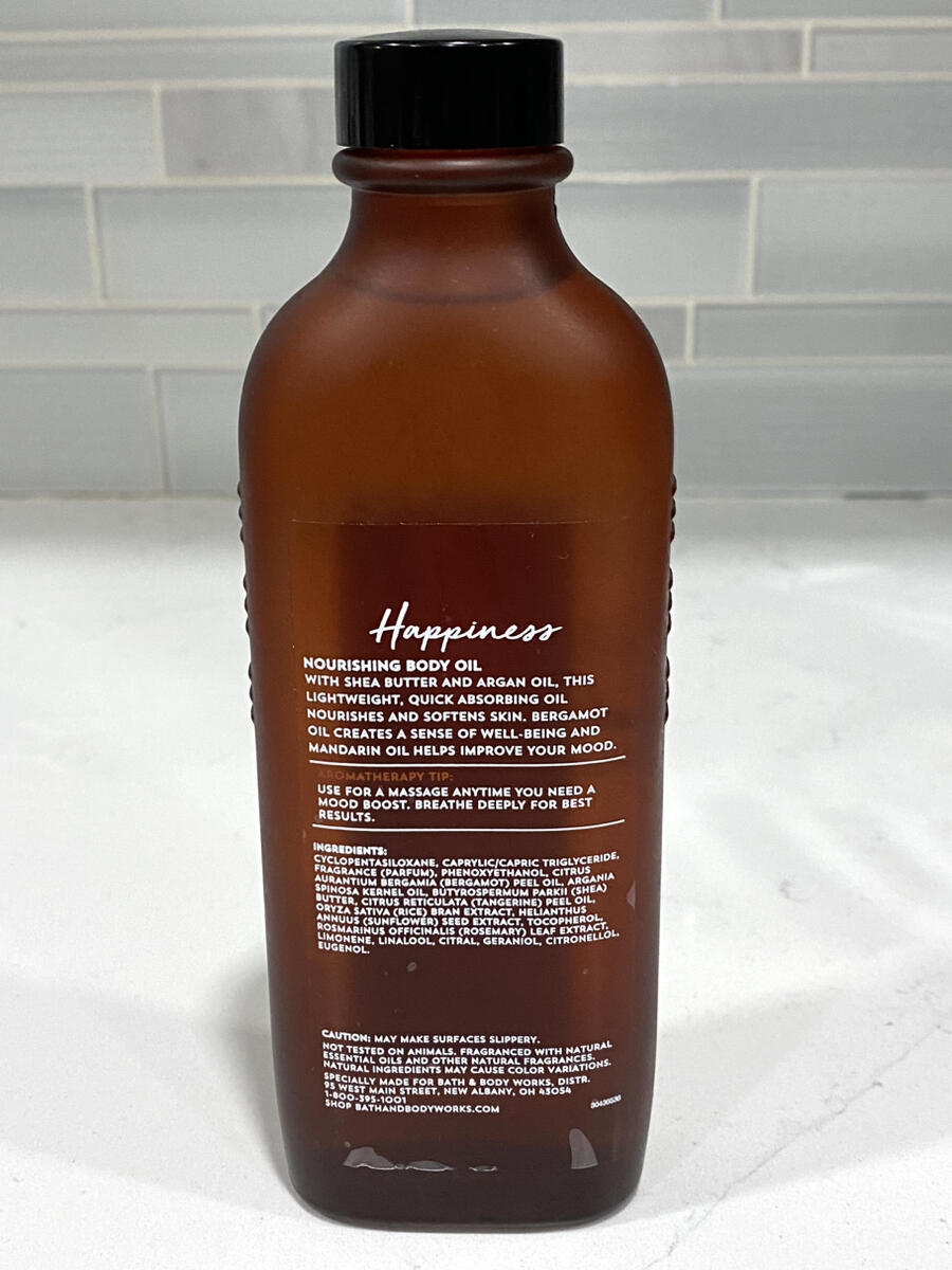 Bath Body Works Aromatherapy Happiness Nourishing Oil Bergamot