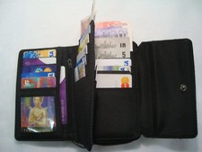 Leather Ladies Purse Wallet with Double Credit Cards Sections RFID Protected 