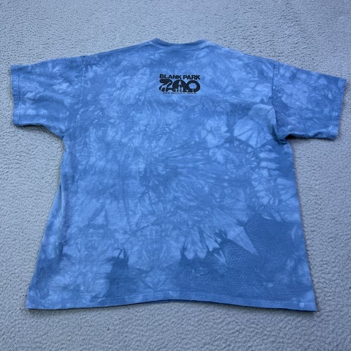 VTG 1998 The Mountain Shirt 2XL Blue Tie Dye Snow Leopard Crew Tee Park Zoo USA - Picture 8 of 10
