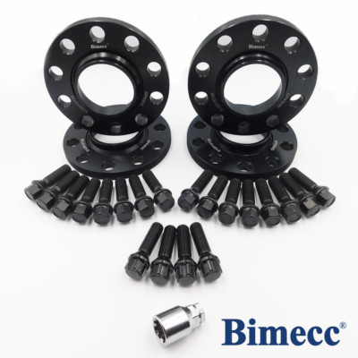 BMW Spurverbreiterung 4 x 12mm Bimecc + schwarze Schrauben + Schlösser für E12 E28 E34 E60 E61