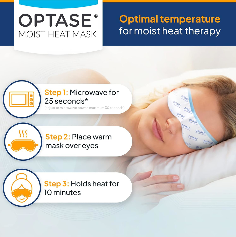 Optase Moist Heat Eye Mask for Dry Eyes Dry Eye Mask with HydroBead