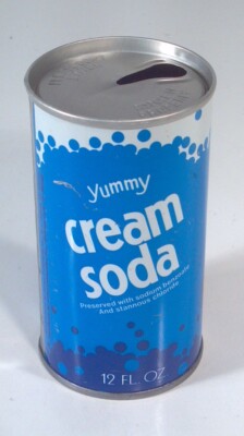 Vintage Yummy Cream Soda Pop Can 12oz Straight Steel Jewel Itasca