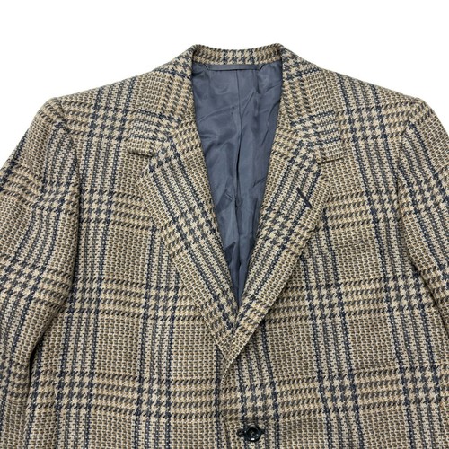 Oxxford Clothes Blazer Uomo 41 Gotham Cashmere Plaid Piede di Poule Cappotto Sportivo - Foto 10 di 12