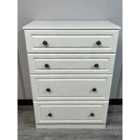 CLEARANCE - PEMBROKE WHITE ASH 4 DRAWER DEEP CHEST (ASSEMBLED)