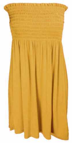 Ladies Sheering Boob Tube Gather Bandeau Ruched Top Summer Mini Dress Size 8-26 - Picture 15 of 28