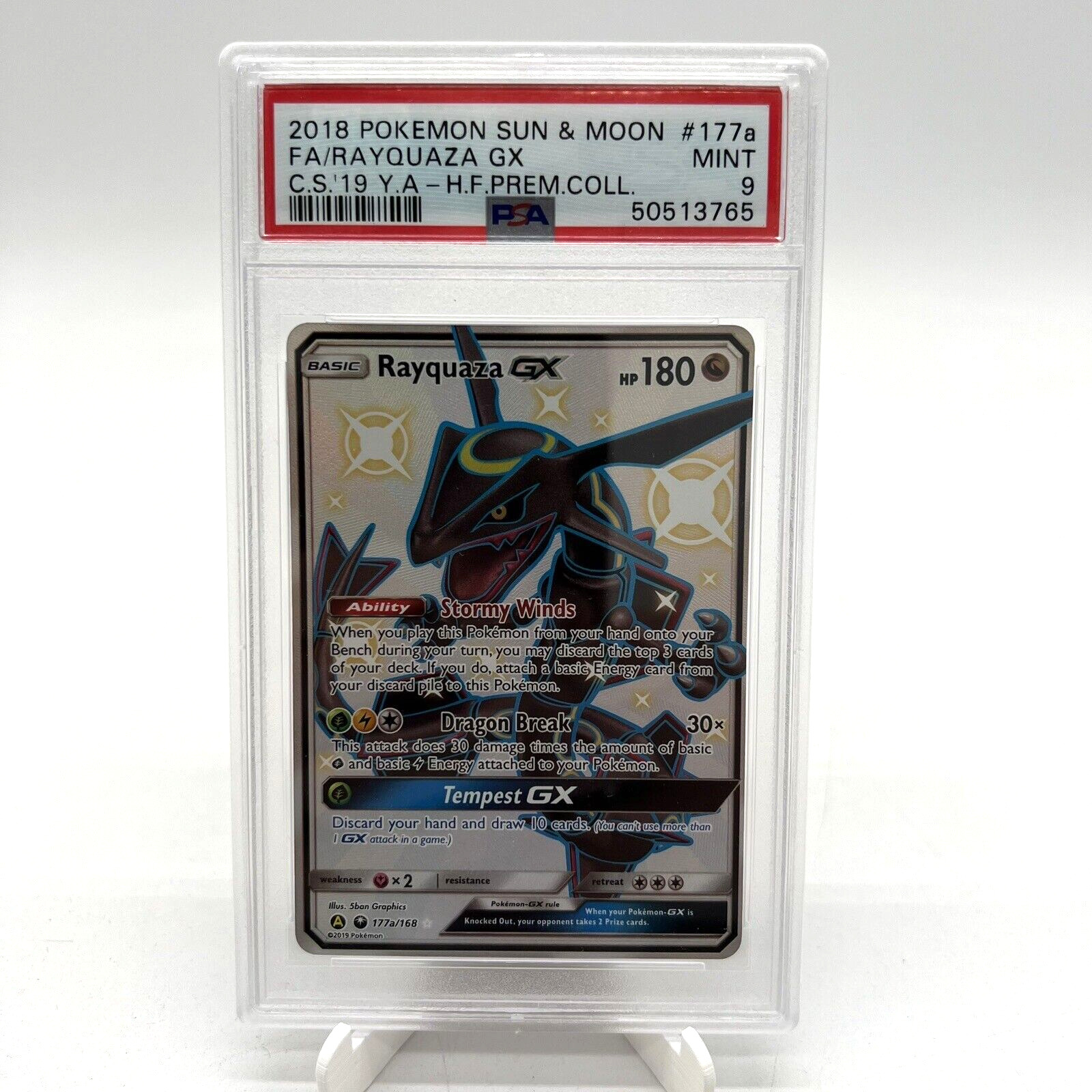 Pokemon English Hidden Fates Shiny Rayquaza GX Promo 177a/168 CGC 9.5 GEM  MINT Values - MAVIN