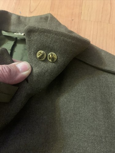 VTG Franklin Clothes Inc. USA Military Olive Blazer & Hat & 2 US Pin Sz 32R - Picture 6 of 17