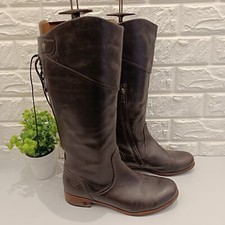 Womens UGG Annabelle 1923 Long Knee Brown Leather Riding Boots Size 6.5 UK 39 EU